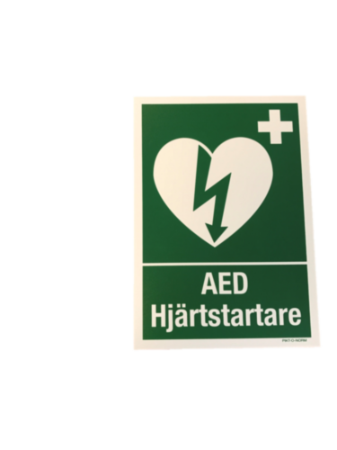 Hjärtstartarskylt 