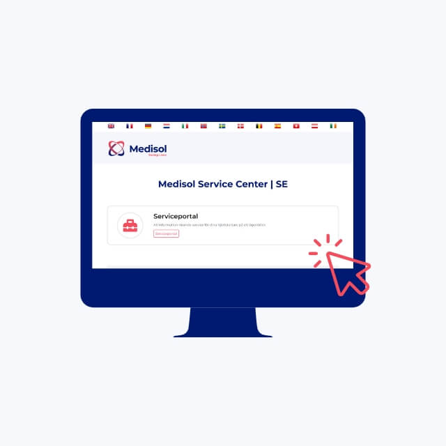 De service portal Laptop met service portal homepage open