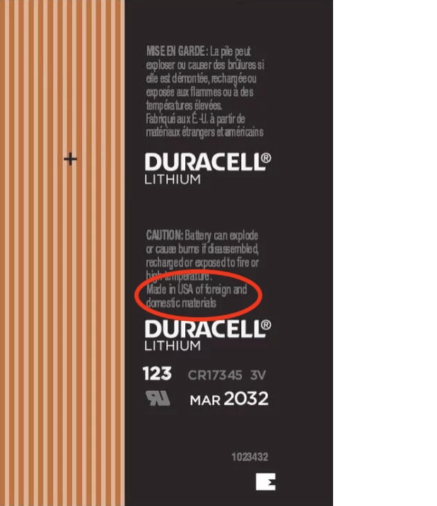 Zoll Duracell Batterier